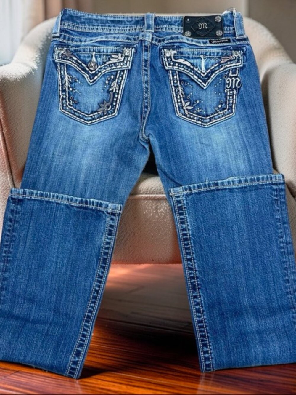 Y2K   Boot Cut  Miss Me Jean 28"(Fit 29x31")  Embellished  Embroidered (82
